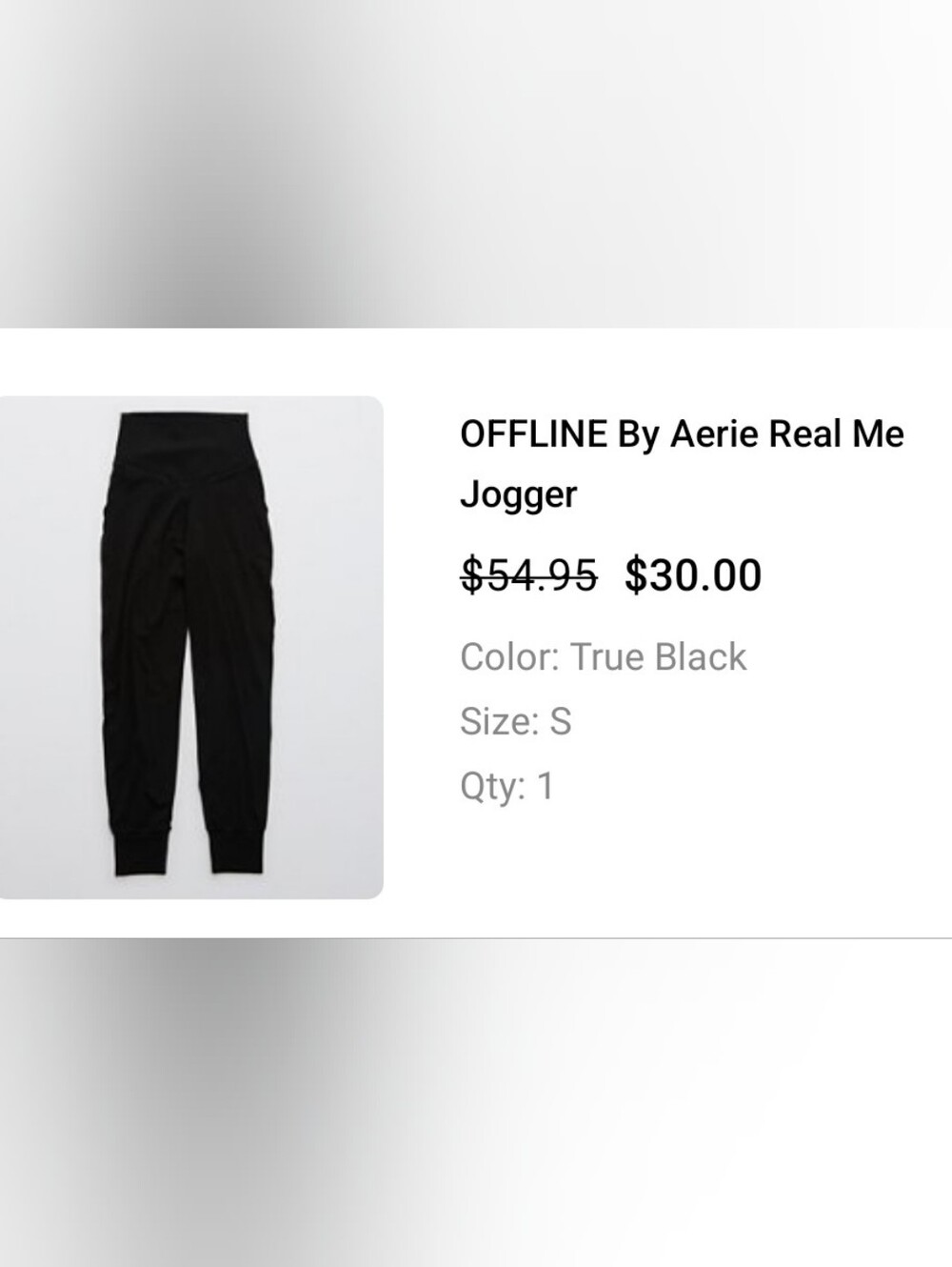OFFLINE By Aerie Real Me Jogger - Black NWT